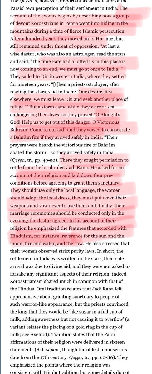 23/n That was the period when Islam was spreading on the power of “sword” & “qital fi sabilillah” was common. The Parsis had to take refuge in Hindu Rashtra “Bharata”. They were persecuted the worst as Islam was set to conquer Persia.That’s “Hindutva” ie “state of being Hindu”