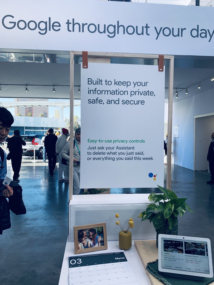 susanschramm's tweet photo. Google is carefully talking about  #privacy at #ces2020 this year. I did find this “delete what you just said” function appealing - wonder how this could be used to save marriages  worldwide! ❤️ ⁦@Google⁩ #peoplesideoftech #digitalprivacy #smartcities https://t.co/k7uvQ3D5BY