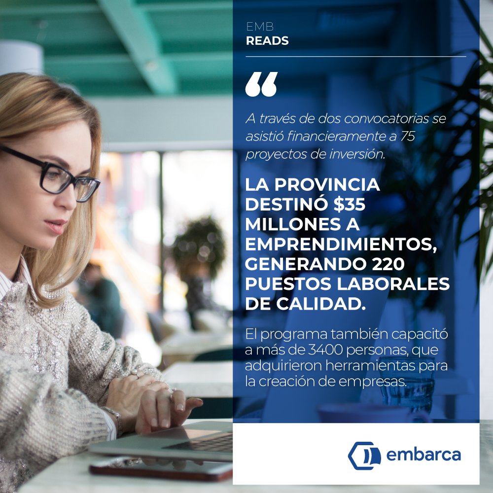 embarcavc's tweet photo. Seguimos haciendo balances del 2019, ¿cómo fue la inversión en emprendedores?
Recomendación #EMBRead 👉 "Nuevos empleos: la provincia destinó $35 millones a emprendimientos" https://t.co/AO7eWFt8B6 https://t.co/fpCfmSF6Sk