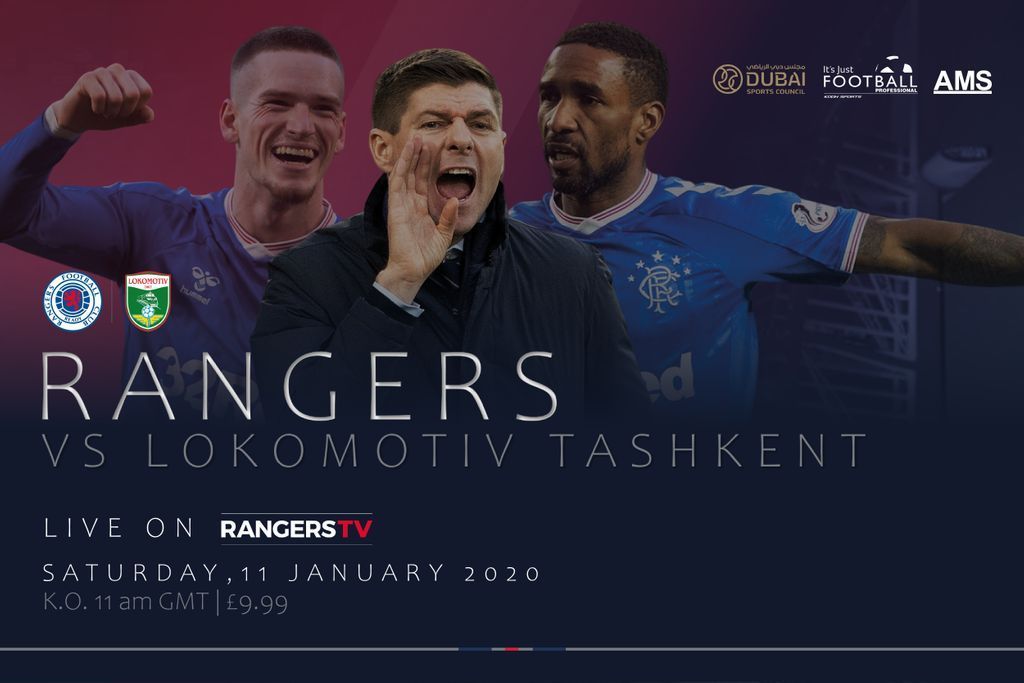 RangersFC's tweet photo. 📺 RTV: Saturday’s mid-season friendly against Lokomotiv Tashkent will be broadcast from Dubai exclusively on @RangersTV. 

The match, kick-off 11am UK time, will be available live for £9.99. 

➡️ https://t.co/MV44fMgtNF https://t.co/ZlEz8PAv4H