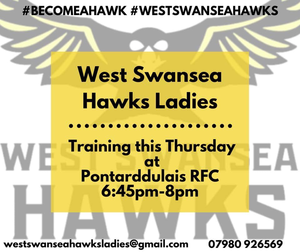 WSHawksLadies's tweet image. Join us this Thursday at Coed Bach park, Pontarddulais at 6:45pm! 🏉 New and experienced players all welcome! #BECOMEAHAWK