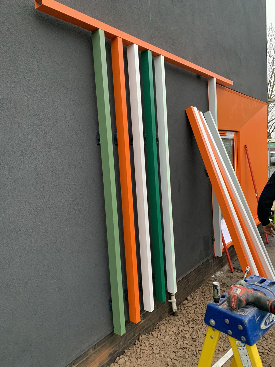 hurney86's tweet image. This is why I love my job not always plumbing putting up all these @Guttercrest rainwater pipes to create this design on a new community meeting hall in Coventry. Love doing something different will look good when it’s complete