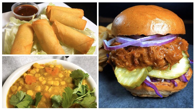 Weekly Specials:

BBQ Sando (V/NV): Pulled Pork or Jackfruit Barbecue Sandwich w/ Red Onion, Slaw &amp; Pickles. Served w/ House Chips (Opt: Add Jalapeño).

Winter Time Spring Rolls (V): Vegan Spring Rolls w/ side of Sweet Chili Sauce.

Cup of Chowda (V): A cup of Spicy Corn Chowder.