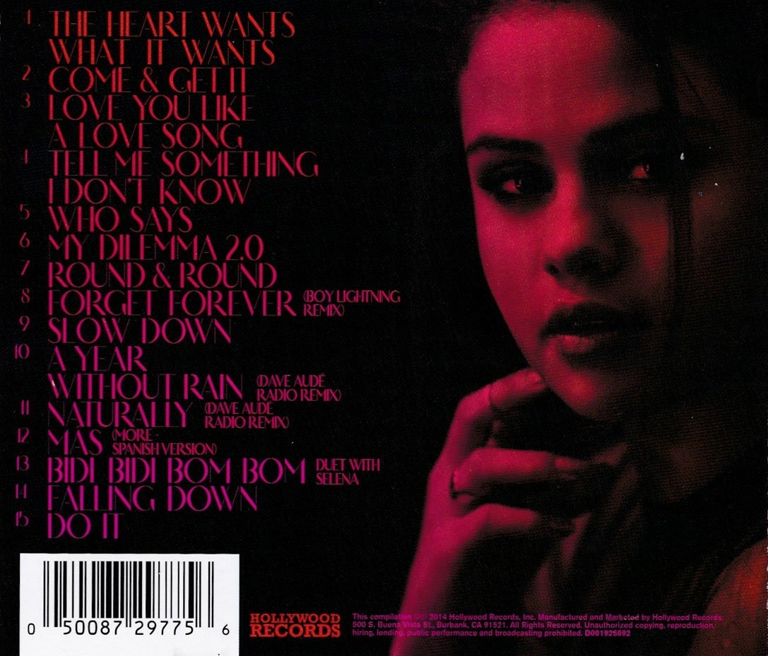 SelGomez_es's tweet photo. Puede que solo sea un recopilatorio, pero nos dejó joyitas como The Heart Wants What It Wants 😍 ¿Qué tres canciones son tus favoritas de For You? #2DaysToRare https://t.co/cxDHsv7fcF