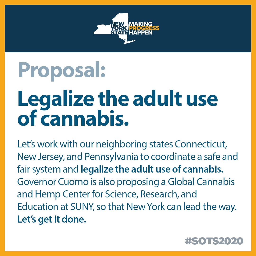 AriHoffnung's tweet photo. Thank you @NYGovCuomo for proposing to #legalize the adult-use of cannabis in your state of the state address. @nymedmar @vireohealth #SOTS2020 https://t.co/pfR2oQ588G