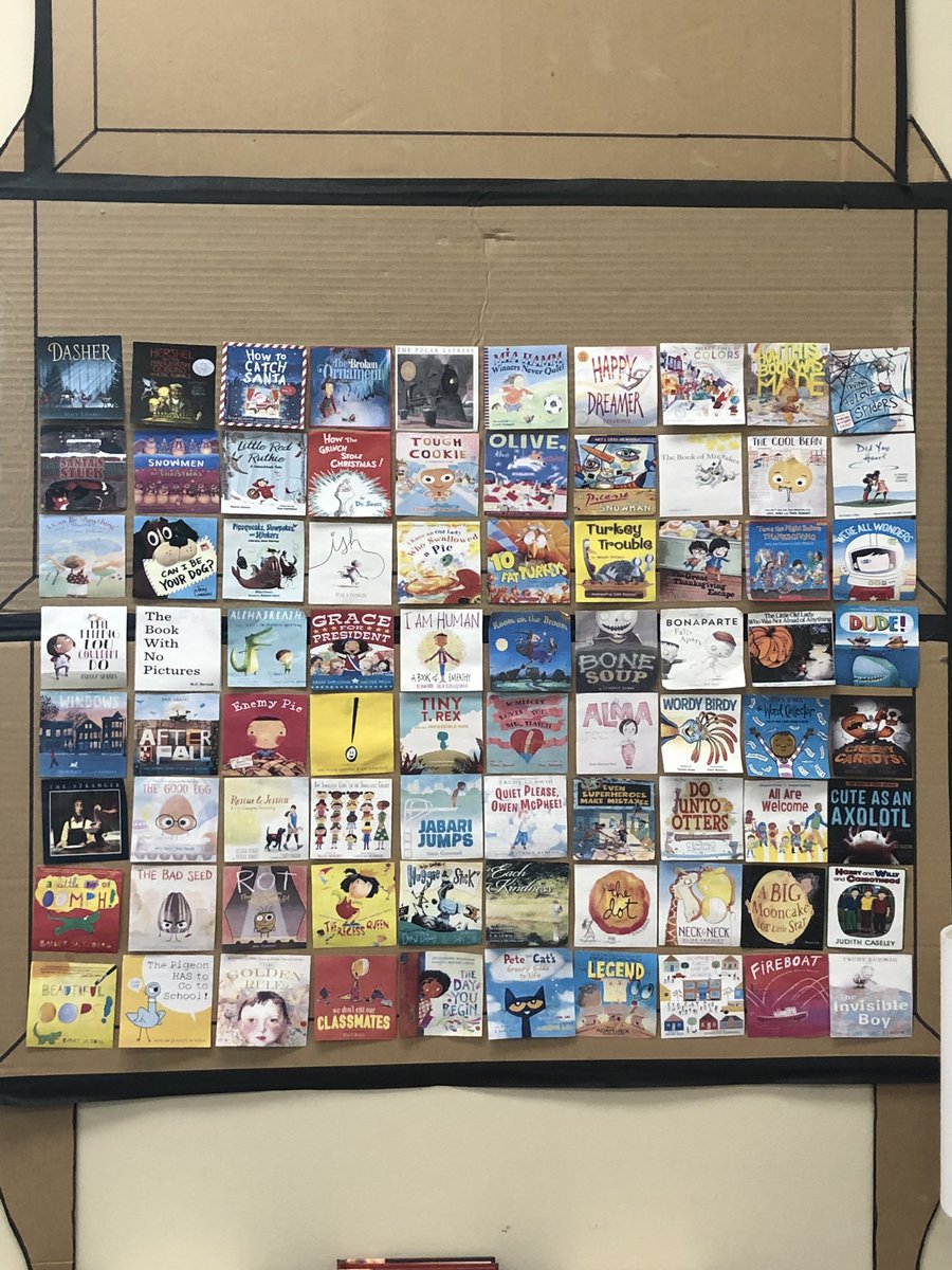 MsParrasch's tweet photo. 76 days into the school year and we’ve read 80 picture books as a class during #classroombookaday (not including mentor texts and chapter books!). So many favorites! We’ve referenced our display during many lessons and units of study... it’s been SO great! #cbad https://t.co/KI2j0UqGCq