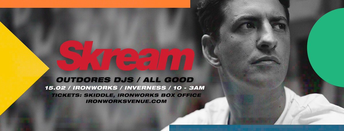 HWFG

@IronworksVenue 
Saturday 15th February 2020

@I_Skream with support from OutDores DJs and the @Allgooddundee troops 🕺💃

Early Bird tickets on sale NOW: bit.ly/309S0RS