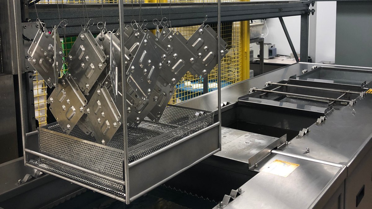 TrinityPSol's tweet image. Pictured below is a finished stamped part that is going through our automated ultrasonic washline due to its strict cleanliness specs. This is just one of many value added services Trinity Precision Solutions is able to provide. trinityprecisionsolutions.com/ultrasonic-was…
#manufacturing