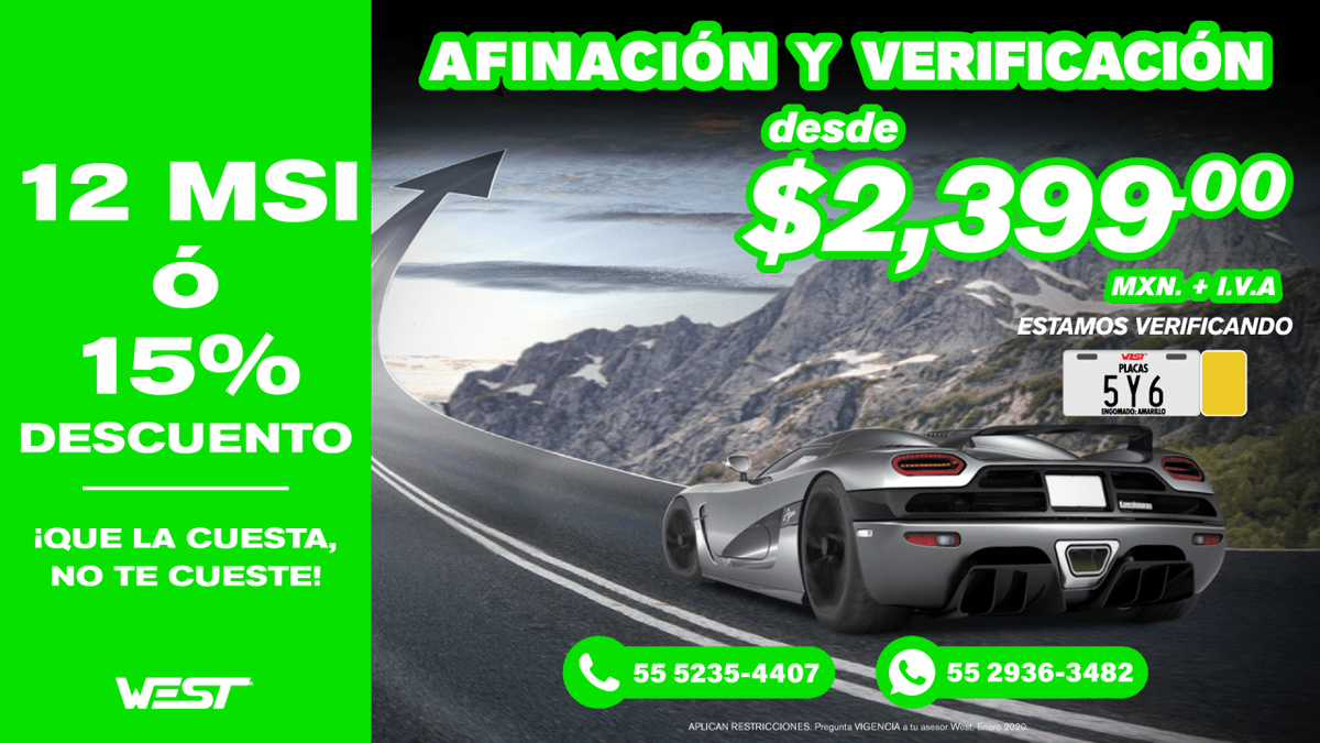 west_mexico's tweet photo. Aprovecha que nuestras promociones continuan.
Todos los servicios y llantas, están a 12 MSI o 15% de descuento con cualquier forma de pago.

Pregunta a tu asesor WEST😉
Recuerda que tenemos servicio a domicilio. https://t.co/BCkaaqQ4Pm
