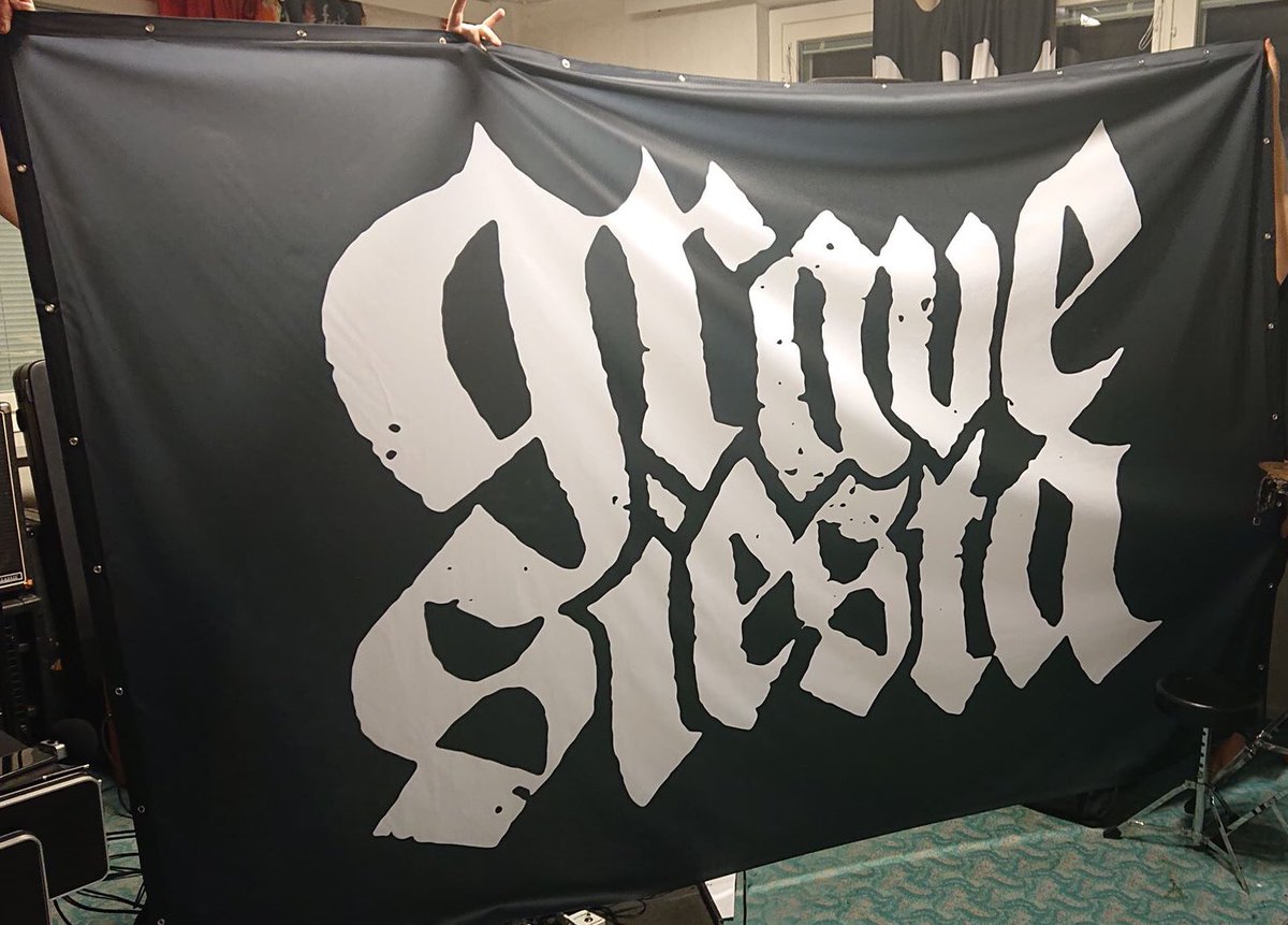 gravesiesta's tweet photo. Goddamn, a brand new backdrop!
World premiere for this beauty will be at Semifinal, Helsinki, Thu 23.1.
#gravesiesta #bloodride #semifinalhelsinki #tavastiaklubi https://t.co/Q48xGH22Sz