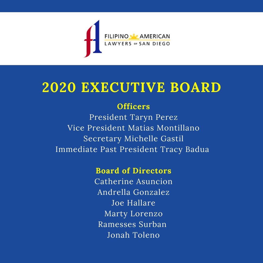 FilAmLawyersSD's tweet photo. Congratulations to our 2020 Executive Board! https://t.co/KLin9kUQMW