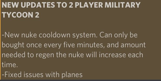 Two Player Military Tycoon Codes 2020