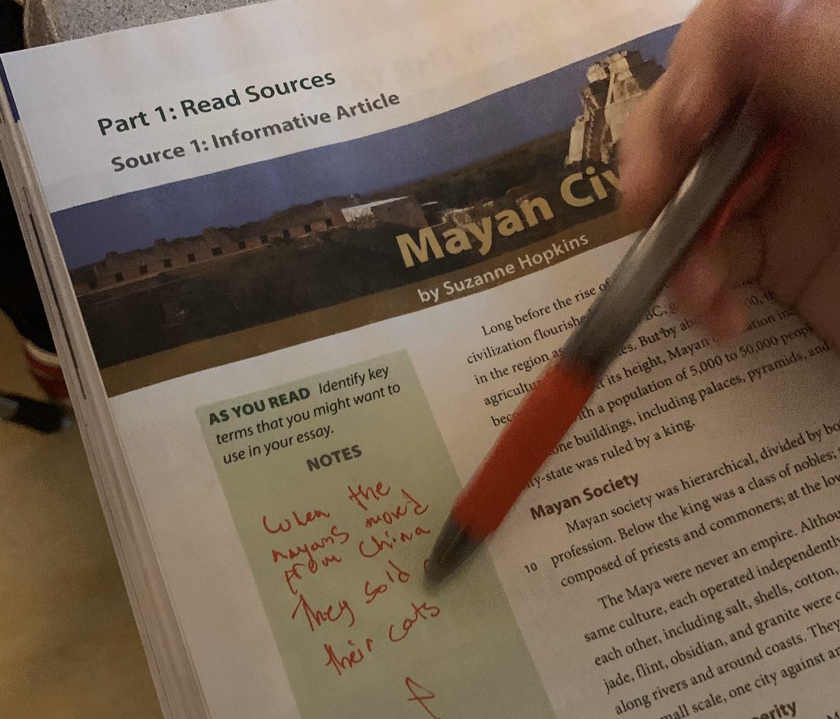 I’m pretty sure none of this was in the text. On the upside she did use the correct form of “their”.