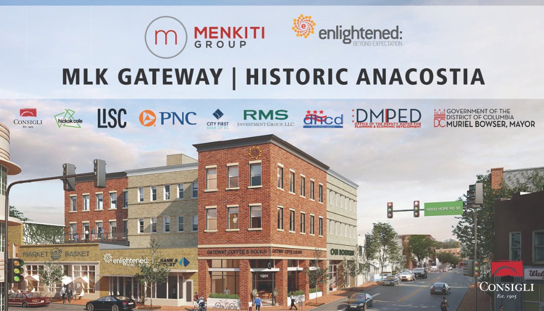 Consigli1905's tweet photo. Today, we broke ground on the MLK Gateway project, a mixed-use development in historic Anacostia! Proud to team with @MenkitiGroup & @HickokCole to build @Enlightened_Inc’s new HQ & enhance economic opportunities for other local businesses. #DC #genuinebuilders https://t.co/GWzpSZ3rBv