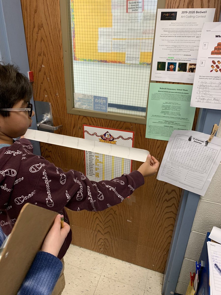MsVuEDU's tweet photo. Yesterday we made fraction tapes and measured items around the room. It prompted a great discussion on the importance of units and using units of measurement that are the same. Thanks @joboaler for this great lesson! #mindsetmath @BedwellSchool https://t.co/XKgRajtuuS