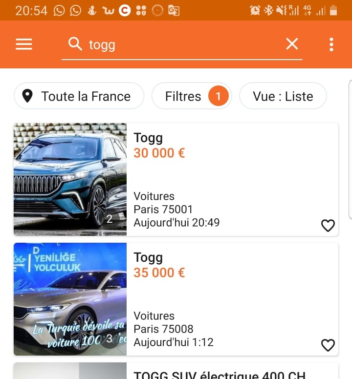Togg fransada satışa çıkmış. Ama fiyatlar pek iç açıcı değil.🙂😁🤪