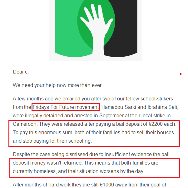 elleprovocateur's tweet photo. From the UKSCN email: "They were released after paying a bail deposit of €2200 each. To pay this enormous sum, both of their families had to sell their houses and stop paying for their schooling."

This infuriates me - but it's so typical.  

#FridaysForFuture 
#climatestrike https://t.co/6X98fYvAJQ