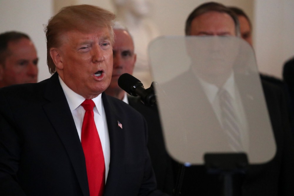 Donald Trump slurs and snorts through speech about Iranian missile strike trib.al/HhcFA9J