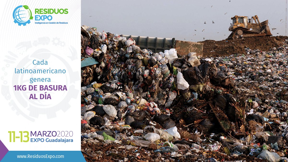 ResiduosExpo's tweet photo. Según la ONU, cada ciudadano latinoamericano genera un kilo de basura al día, lo cual suma unas 541,000 toneladas diarias, el equivalente al 10 por ciento de la basura mundial. https://t.co/HlAh8560kc