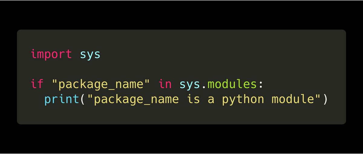 sidneywijn's tweet photo. TIL how to check for a python module rather than catch an ImportError 🤯
#python

https://t.co/HR8HmlAVwM