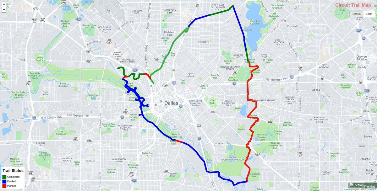 KalthoffKen's tweet image. .@CityOfDallas Council unanimously endorses Trinity Forest Spine Trail, the segment in red on this map, that will complete the Trail Loop. $43 million raised by the trail Conservancy Group. @NBCDFW #NBCDFWNow