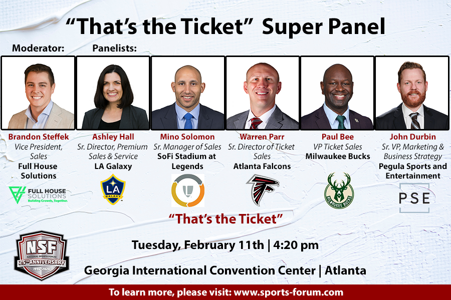 NatlSportsForum's tweet photo. Tuesday afternoon of the 2020 National Sports Forum will be headlined by our “That’s the Ticket” Super Panel. You won’t want to miss this opportunity to hear about all of the up and coming trends regarding ticketing!

View more speakers here: https://t.co/SvVVwQMmNU https://t.co/hD0ERb71yO