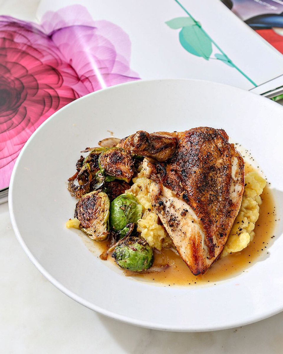 No promises, but maybe if we all wish real hard Chef would bring this chicken back as a special ♥️ #Repost @spokeandsteele
・・・
Do you ever think about Pan Seared chicken breast, smashed Yukon golds, truffle butter jus and glazed Brussels sprouts? We do too. 😍 <a href="/LeMeridienIndy/">Le Meridien Indy</a>