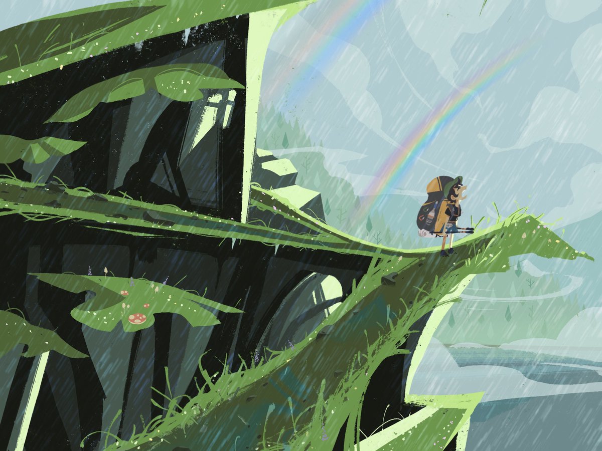 crowzep's tweet photo. I’ve been wanting to illustrate one of my more difficult hiking moments, I remember it was so pretty that day. 🌱 https://t.co/LqFFiFAWcA