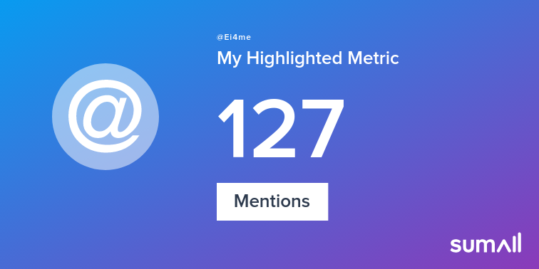 My week on Twitter 🎉: 127 Mentions, 1 Like, 1 Reply. See yours with sumall.com/performancetwe…