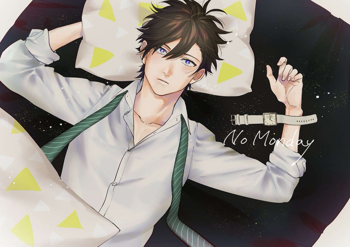 #皆さん線画と塗った後を見せてください
時計貰った時に描いたやつ。おまけでラフもあげとく 