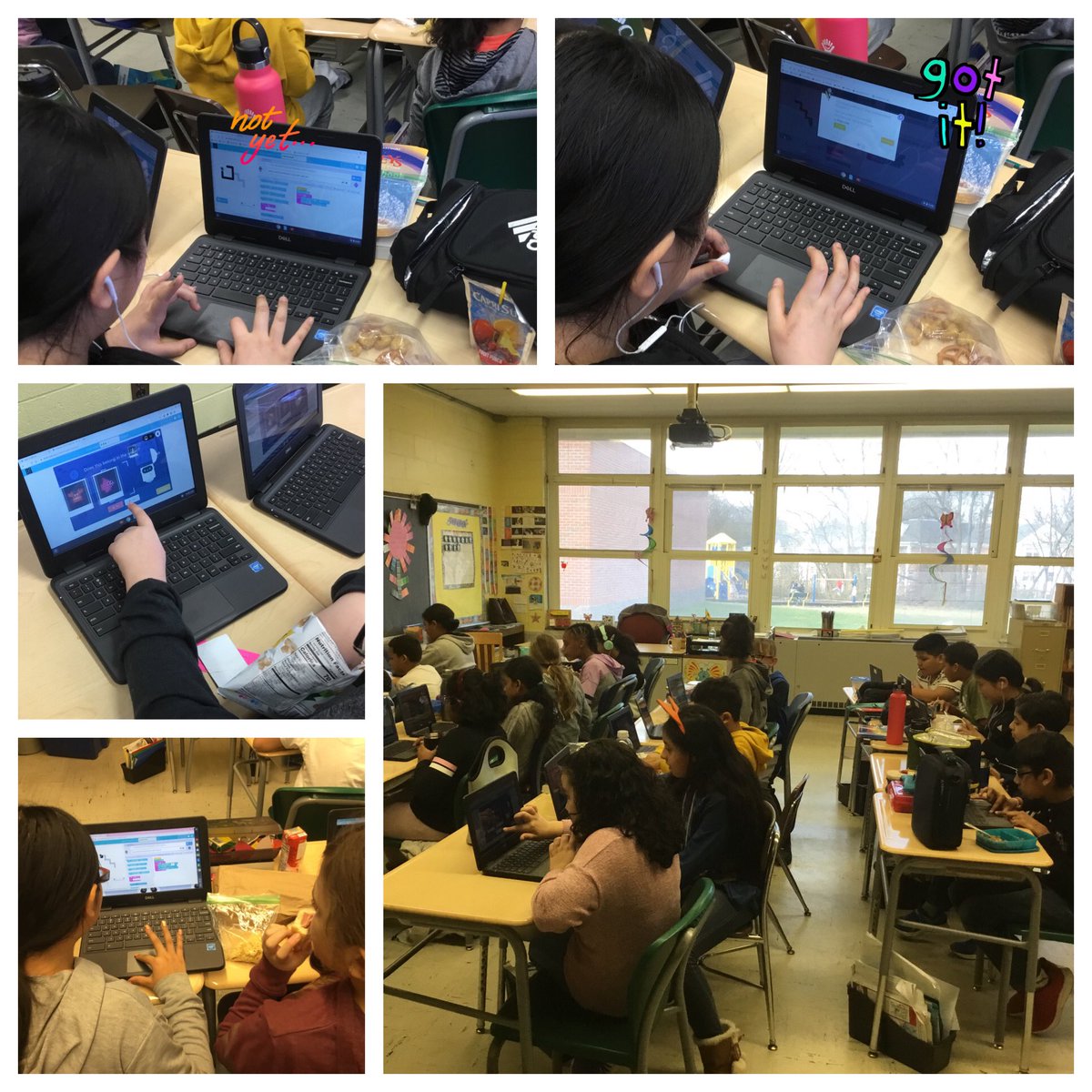 StaceyArvanites's tweet image. Only Week 2 of #CodingClub25 and students are tackling loops, angles, and learning about artificial intelligence! Even better they’re learning to persevere 🤗 @25Lafayette @codeorg @MissNapolitano