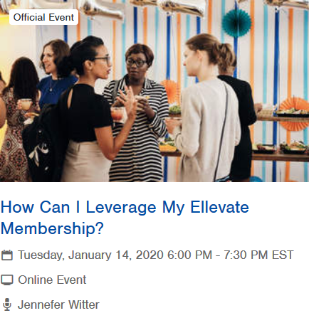 JenneferTBG's tweet photo. I am looking forward to my @EllevateNtwk #webinar next Tuesday PM. I have benefited greatly from the #networking group - professionally &amp; personally - &amp; I more than happy to share my learnings w/ fellow members.
@EllevateOC @EllevateLA @EllevateBOS @EllevateDC @EllevateNorNJ https://t.co/GWHVx9Wl4i