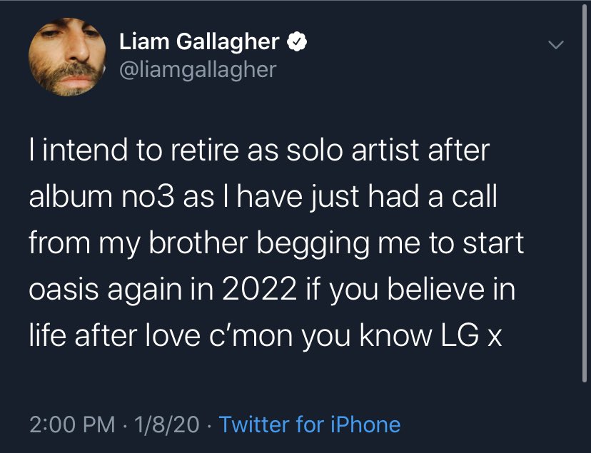 Steven Hyden On Twitter Great Twitter Day For Our Boy Liam G Though This One Gave Me A Heart Attack Oasis Reunions Should Be Like Weapons At The Airport Illegal To Joke