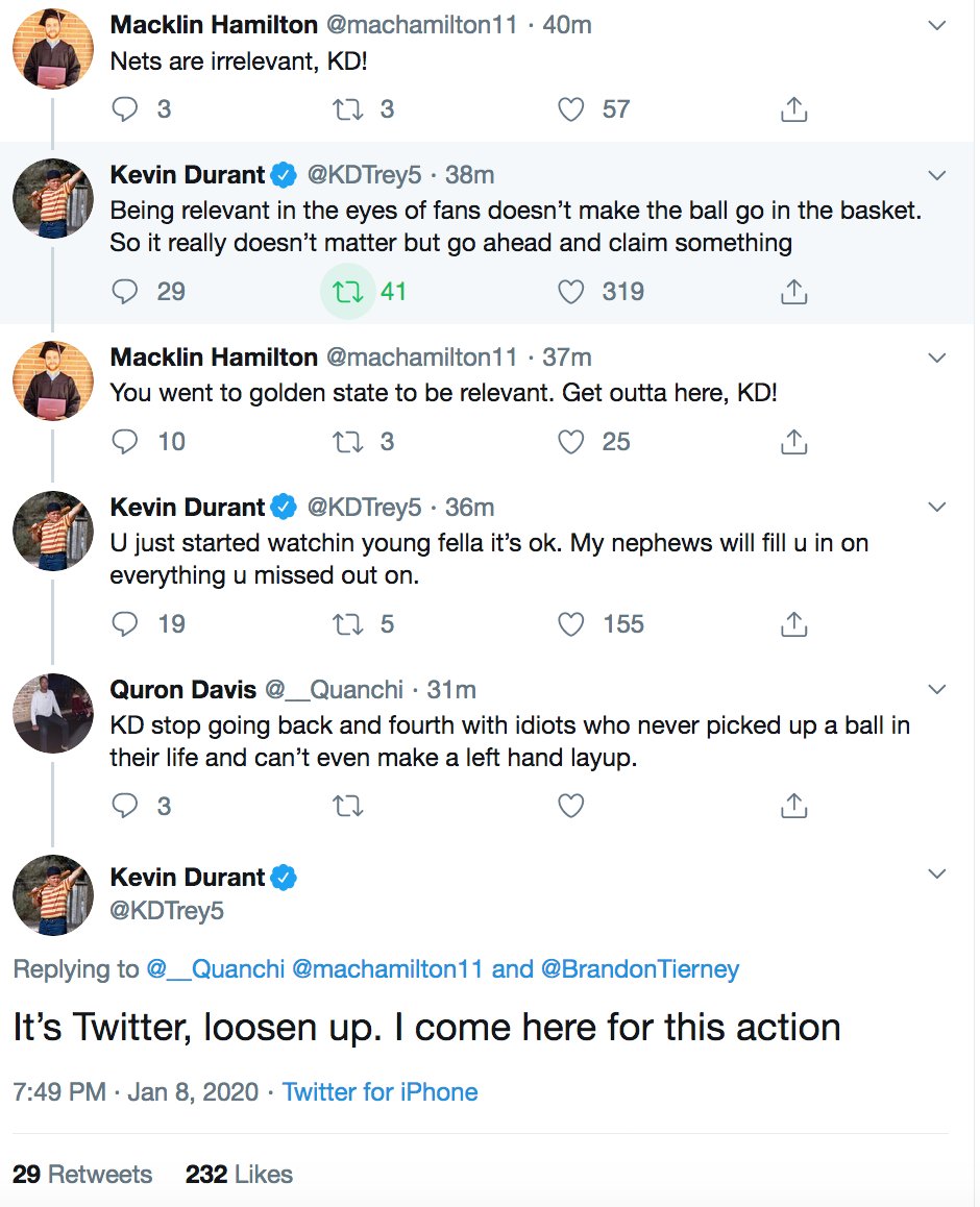 MikeAScotto's tweet photo. Kevin Durant is making time for the Twitter smoke tonight. https://t.co/5Lz9xKqoYB