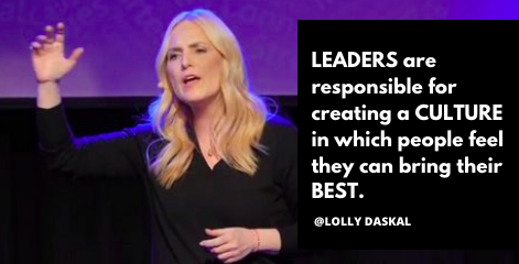 LEADERS are responsible for creating a CULTURE in which people feel they can bring their BEST. ~<a href="/LollyDaskal/">Lolly Daskal</a> bit.ly/2KoZBmu #Leadership #Management #TedTalk #Tedx #Speaker
