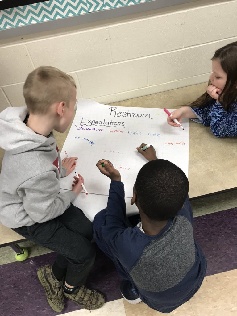 MrsPartlow3's tweet photo. Reviewing expectations by doing a gallery walk! Great way to start our week back to school. #MiddieRising #ChampionsDreamBIG https://t.co/Bia7GxrS7P