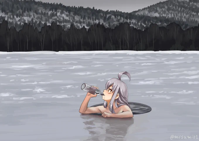 寒中水泳するガングート
#艦これ 