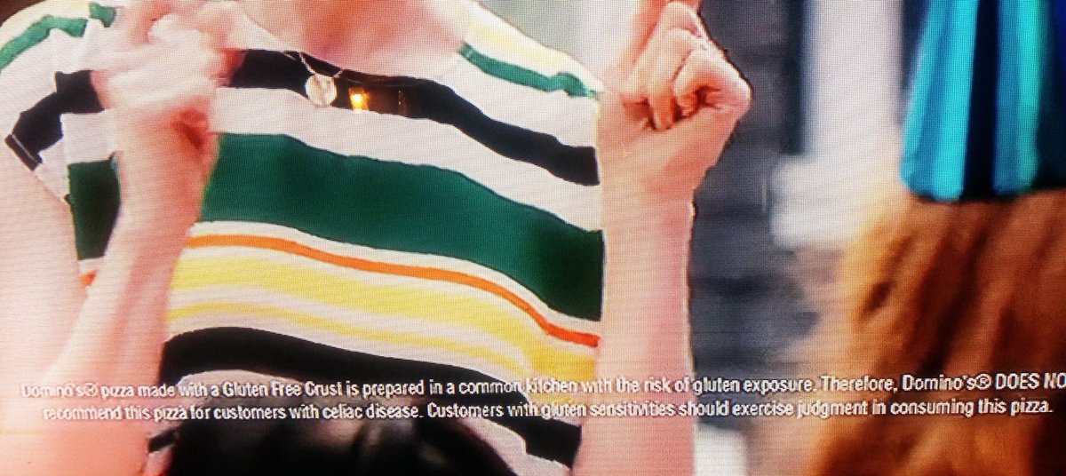 kaycommander's tweet photo. I have no idea how I caught this at the bottom of a Domino's commerical... #glutenfree #celiac #celiacproblems #celiacdisease https://t.co/PIpeTHCQxZ