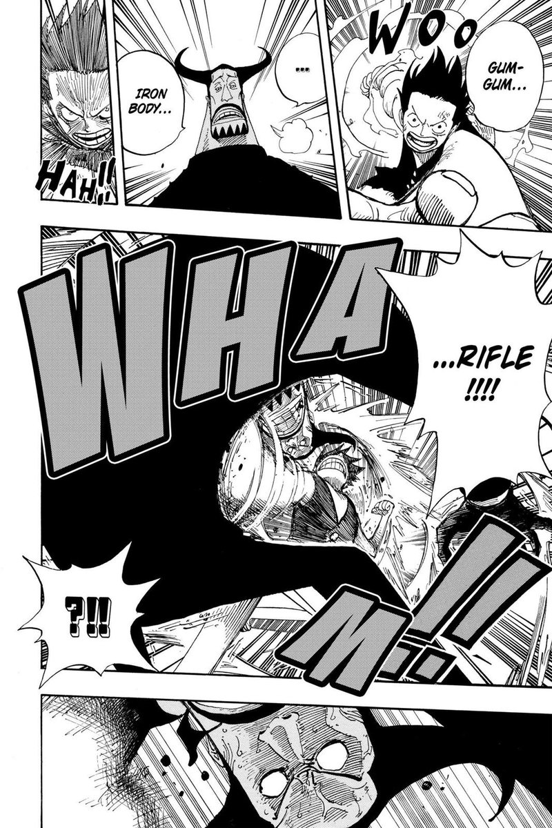 We also have the encounter with CP9 at Franky's hideout. Here he was able to overpower and restrain Blueno who had a dokiri of 820 while he was still confused on the situation. This also adds to the portrayal that Franky=Base Luffy as a stronger Luffy was able to overpower him.