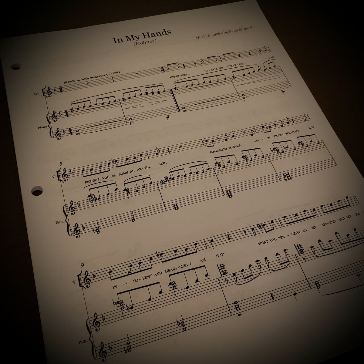 HHHDevilInside's tweet photo. Every good musical features an "I want" song for its leading figure . . . but how do you introduce the inner desires of a #singingserialkiller like #HHHolmes? 💀 With optimism, bravado, and a rousing first number (which may or may not be wholly truthful)!!! #makingmusicals https://t.co/6Q79ZePS2d