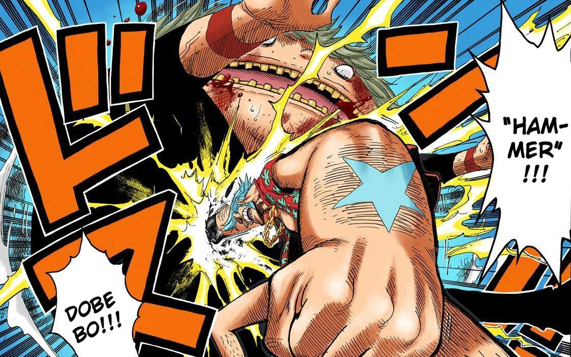 However with Cola Franky was able to easily overpower Fukurou. And he later on was able to defeat Fukurou with a coup de vent (which was also able to send monster point chopper back). His real struggle being Fukurou's speed which Fukurou specialized in Soru.