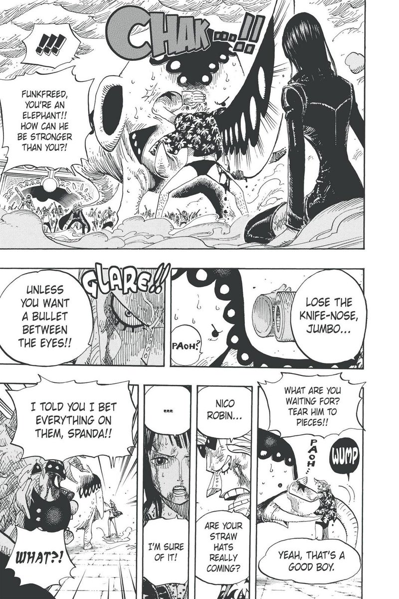 Franky was also able to intercept Funkfreed's attack, stop him, threaten him, and finally throw him with relative ease.