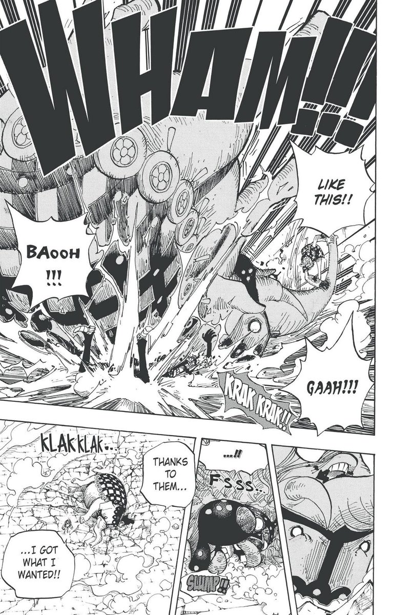 Franky was also able to intercept Funkfreed's attack, stop him, threaten him, and finally throw him with relative ease.