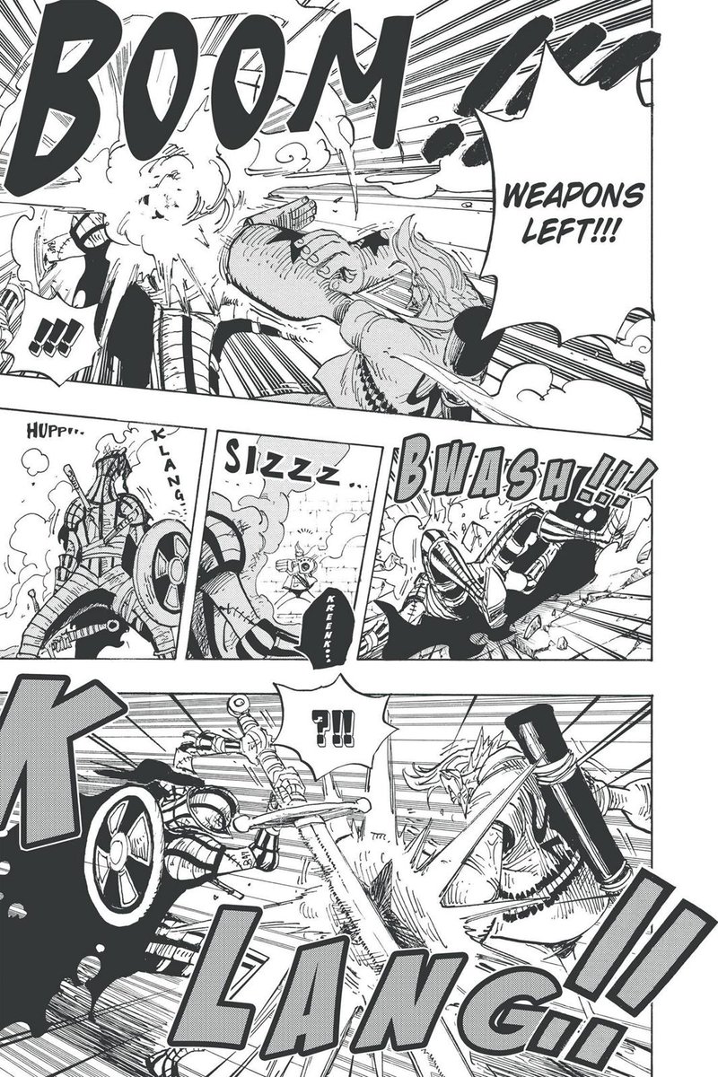 In Thriller Bark, Franky was able to avoid a sneak attack from a general zombie who was also master swordsman. Evading his attacks at. Lose range and even blocking his attacks. Attacks from a swordsman capable of using flying slashes so strong they were able to damage the castle.