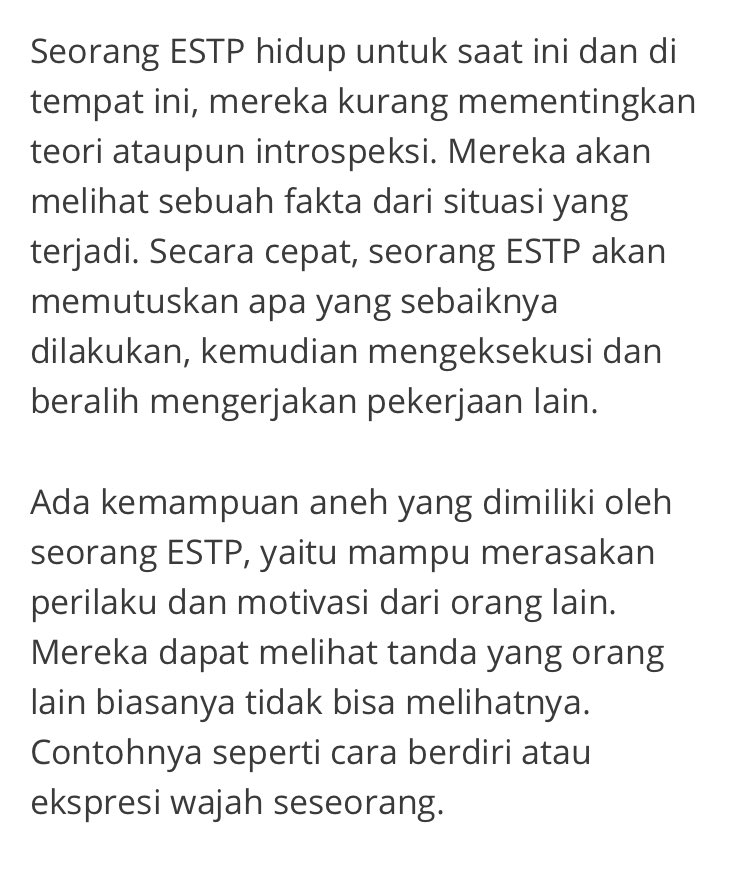 MOA_INA's tweet photo. Taehyun adalah tipe ESTP, baca di gambar untuk info lebih lanjut mengenai ESTP
+ https://t.co/Mg7AyO06cn