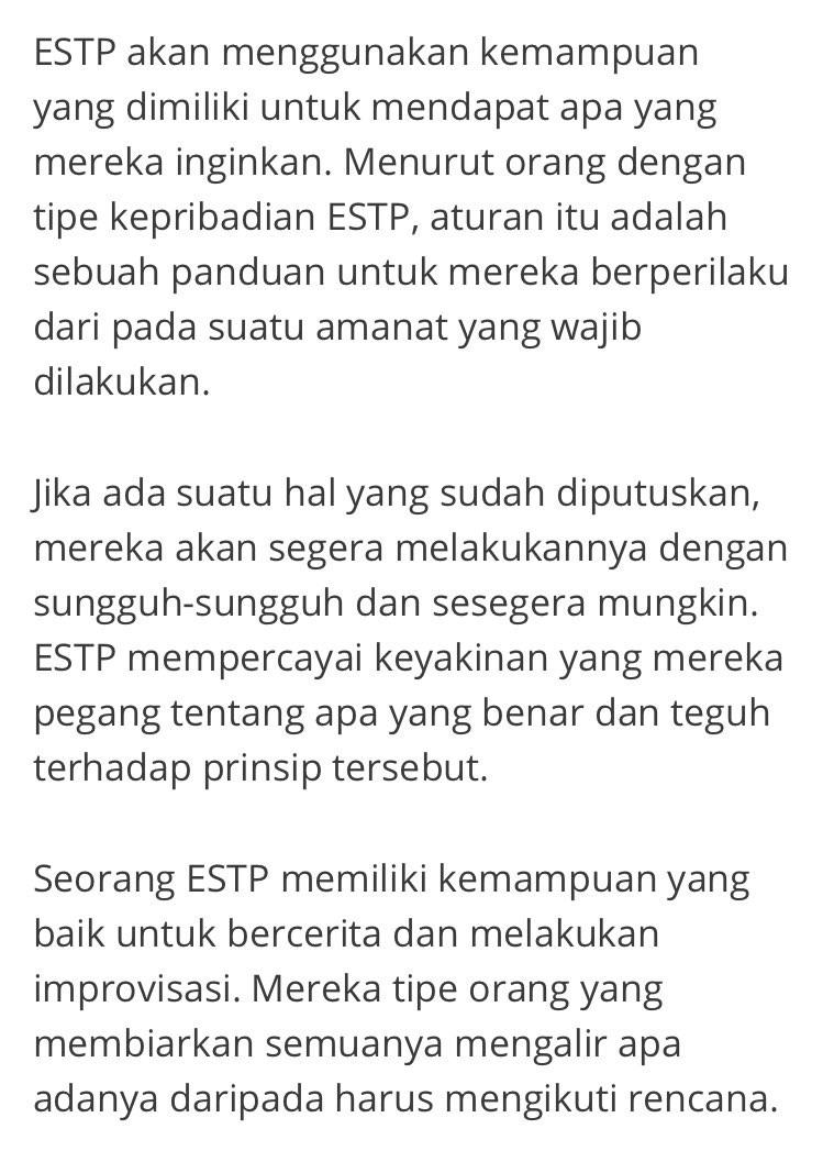 Taehyun adalah tipe ESTP, baca di gambar untuk info lebih lanjut mengenai ESTP
+