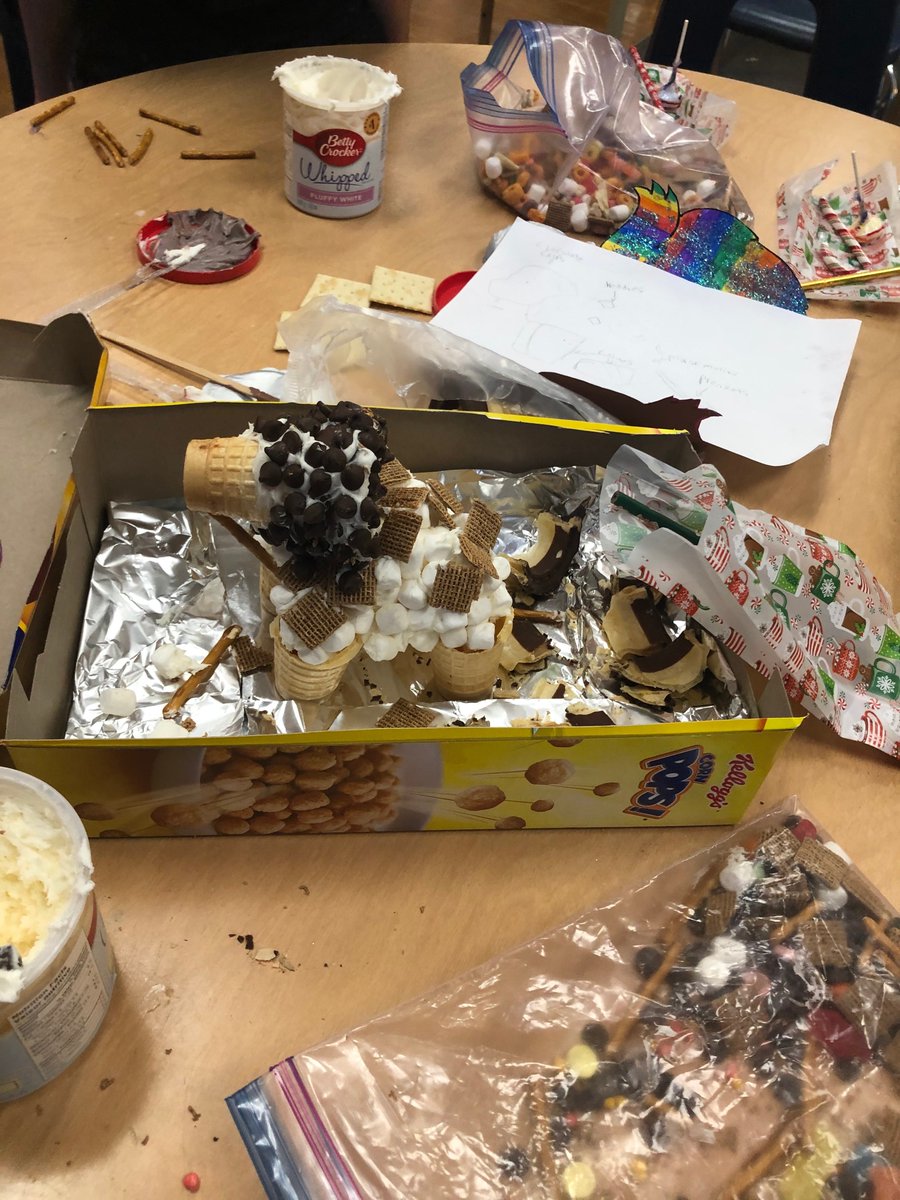 SarinaDigi's tweet photo. It's always a fun holiday activity to make the students to make a holiday fort with different sugary ingredients! @LEADUWindsor https://t.co/YtKJIq6flR