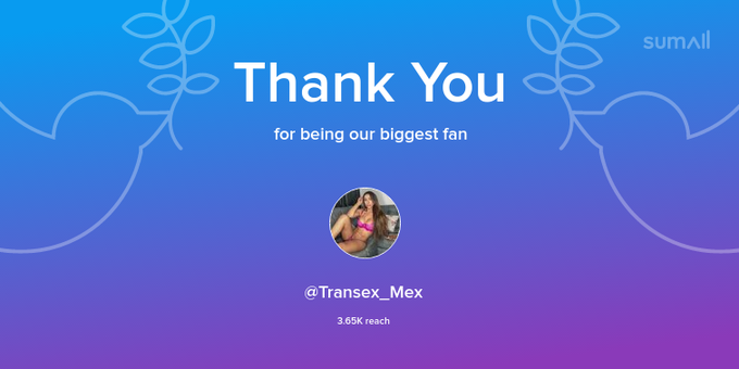 Our biggest fans this week: Transex_Mex. Thank you! via https://t.co/MQbZ2Va1B6 https://t.co/rGtz07J<a href="/tag/this"class="tags"><span>#this</span></a><a href="/tag/part3"class="tags"><span>#part3</span></a>