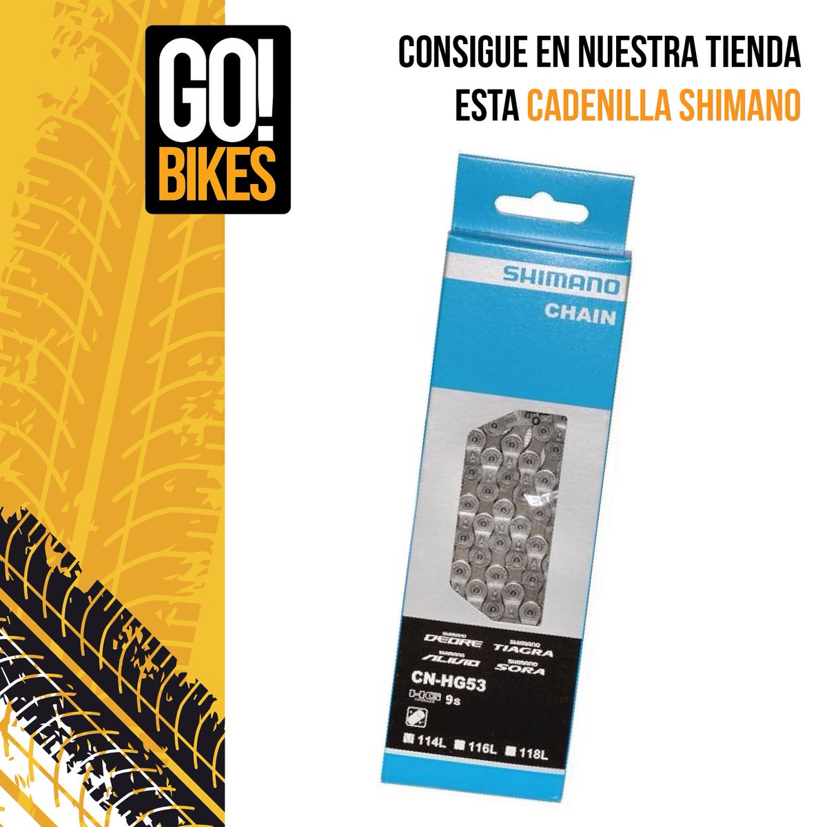 GoBikesColombia's tweet photo. Este y muchos otros repuestos los consigues en Go Bikes, visítanos! 

Carrera 15 # 105A – 60.

CADENILLA 1/2 3/32 HG-53 114 - 9 VEL 

#GobikesColombia #Ciclismo #Bikes #Bogotá #Ciclas #Bicis #Servicios #ServicioGoBikes #Repuestos #Shimano https://t.co/gcNaR1uWbk