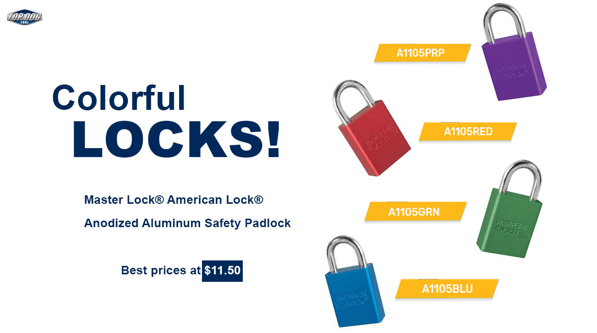 TopDogTool's tweet image. Stylize your #locker, #toolbox, or other storage units with these #colorful padlocks. The anodized finish makes these #MasterLock padlocks suitable for food processing and tough environments.

Purchase your #favorite color with us at #TopDogTool today:
ow.ly/qK0F50y2mml